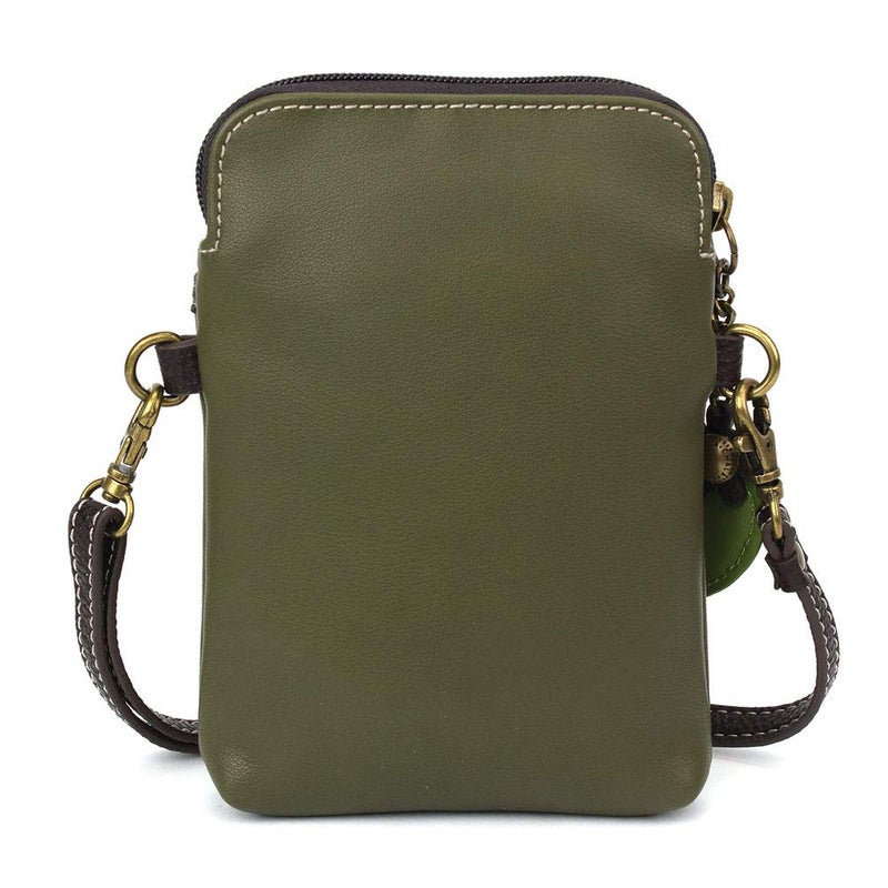 CHALA Bird Collection Cell Phone Crossbody Purse-Women PU Leather/Canvas Multicolor Handbag with Adjustable Strap - Owl A - olive - Image 2